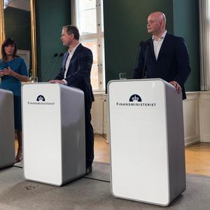 Pressemøde i statsministeriet med Sophie Løhde, Nicolai Wammen og Jakob Engel-Schmidt.