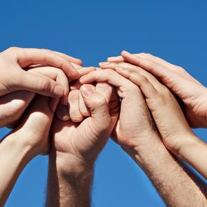 mange hænder i vejret