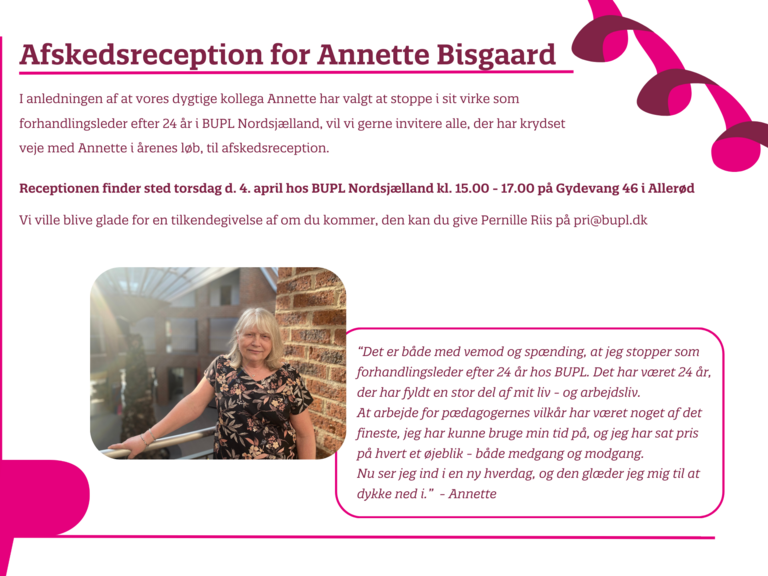 Afskedsreception for Annette 