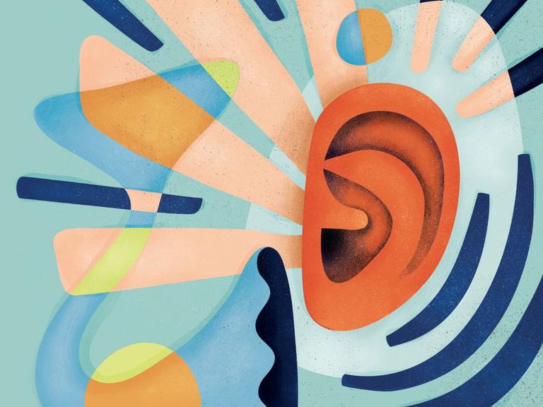 Illustration af øre udsat for støj