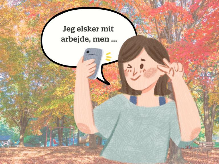 Et grafisk billede af en der tager en video af sig selv