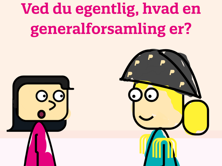 Illustration af to personer, hvor den ene er klædt ud som en general