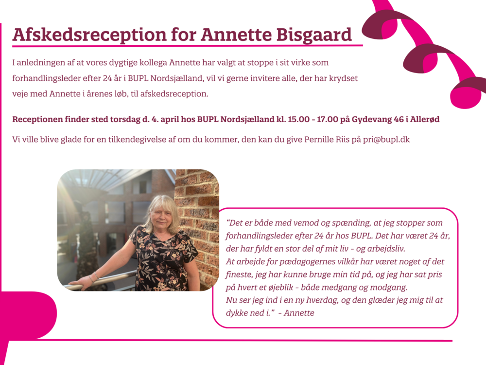 Afskedsreception for Annette