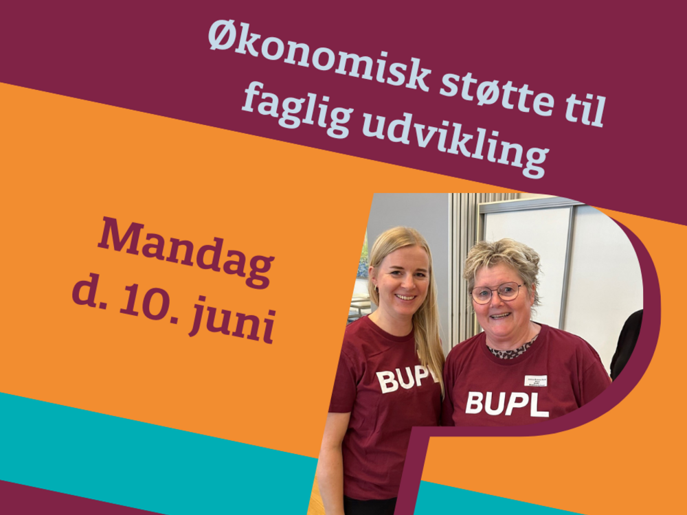 Der står Økonomisk støtte til faglig udvikling og nedenunder står der mandag d. 10. juni