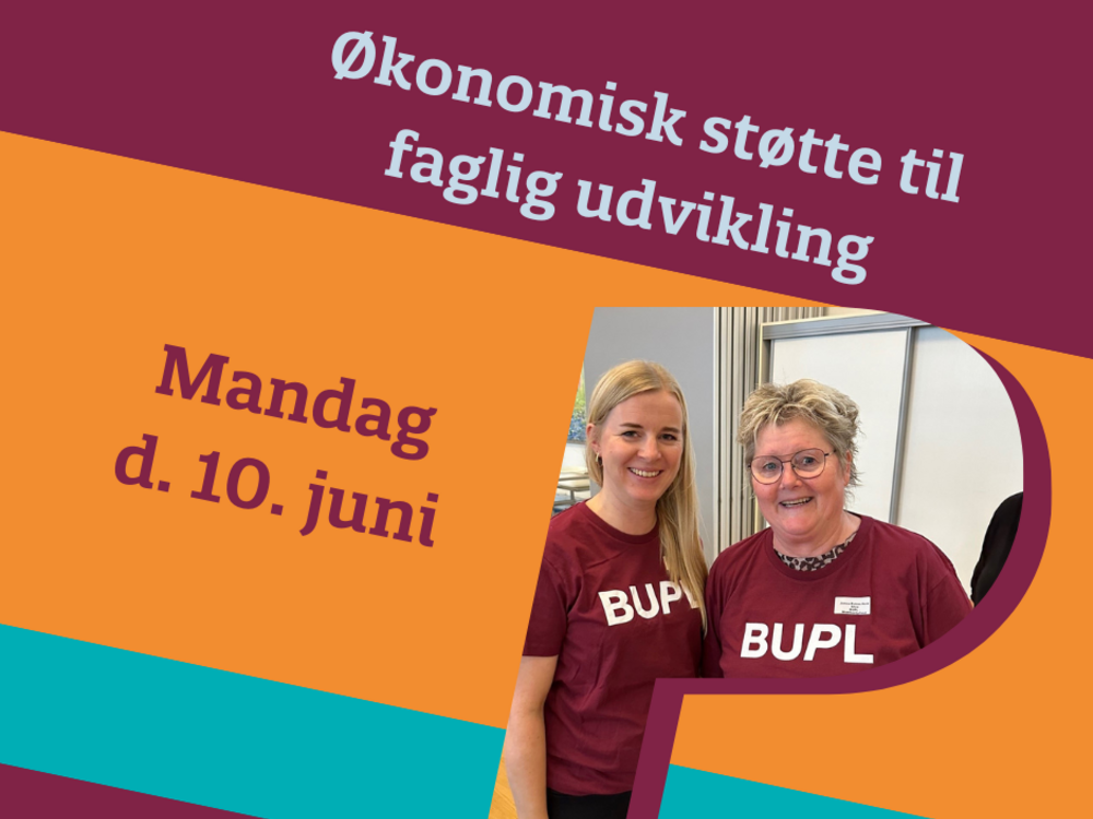 Der står Økonomisk støtte til faglig udvikling﻿ og nedenunder står der mandag d. 10. juni