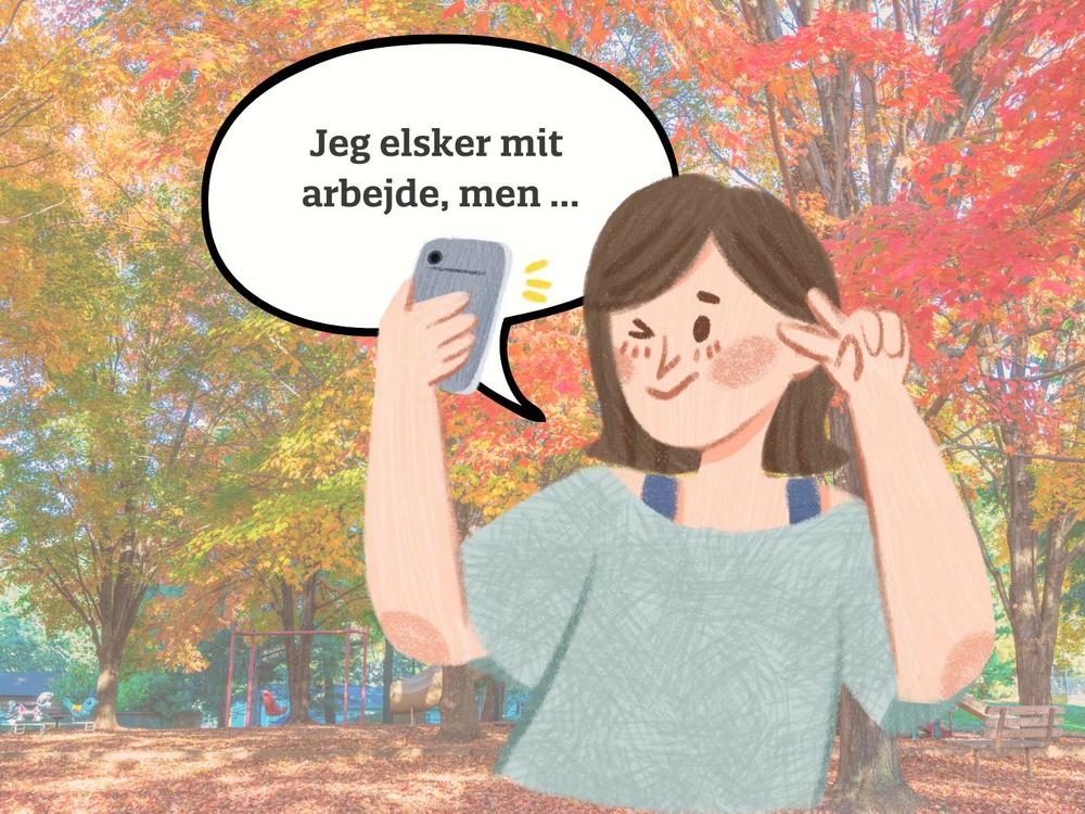 Et grafisk billede af en der tager en video af sig selv