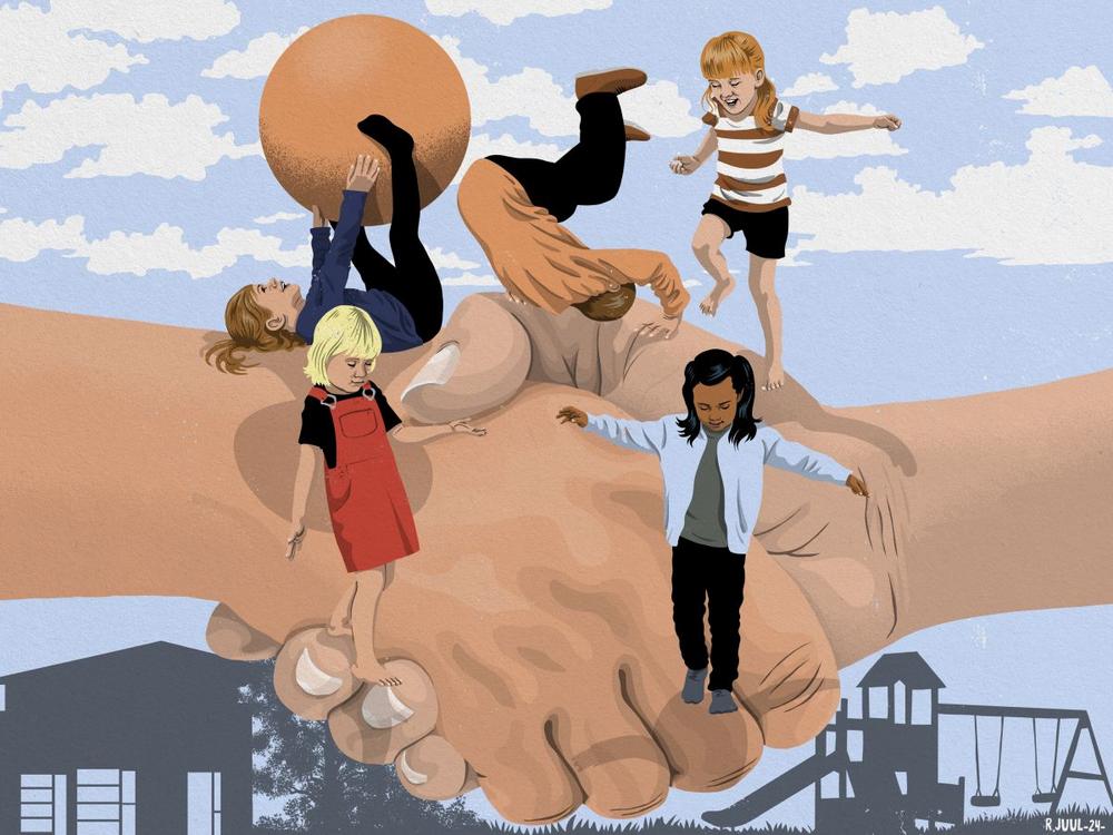 Illustration af børn i bevægelse