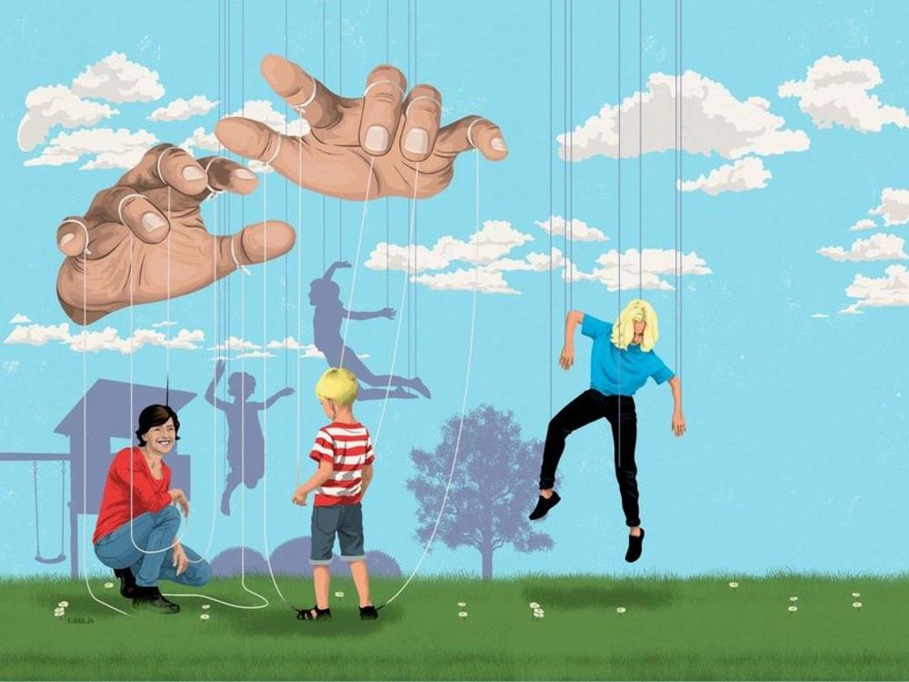 pædagoger og børn i marionetdukke-tema, der illustrerer brug af koncepter