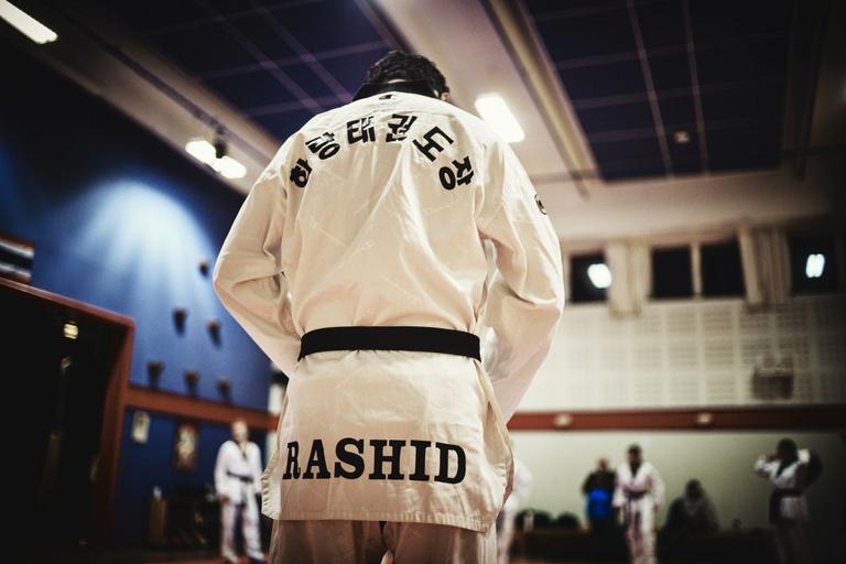 Imran Rashid i taekwondo-dragt