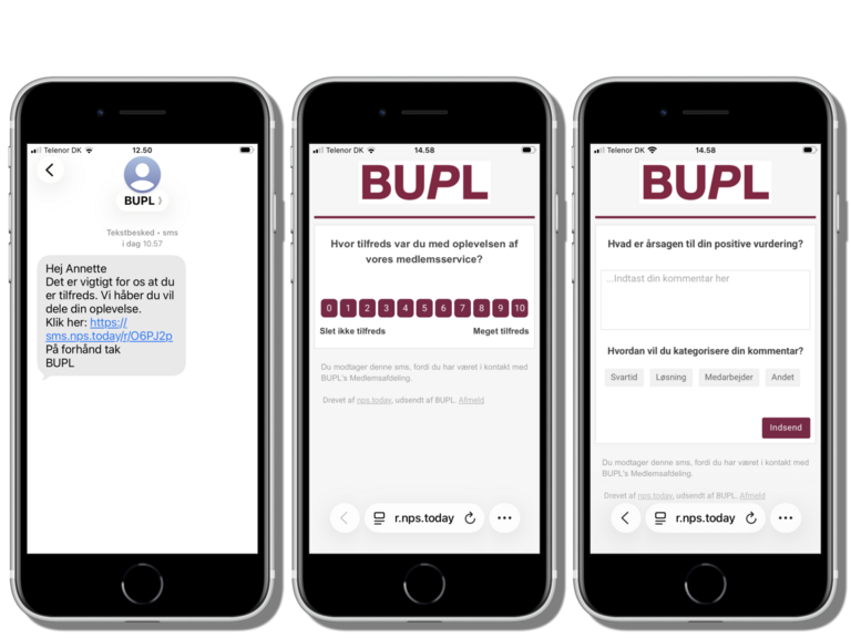 Skærmbilleder fra BUPL-sms undersøgelse
